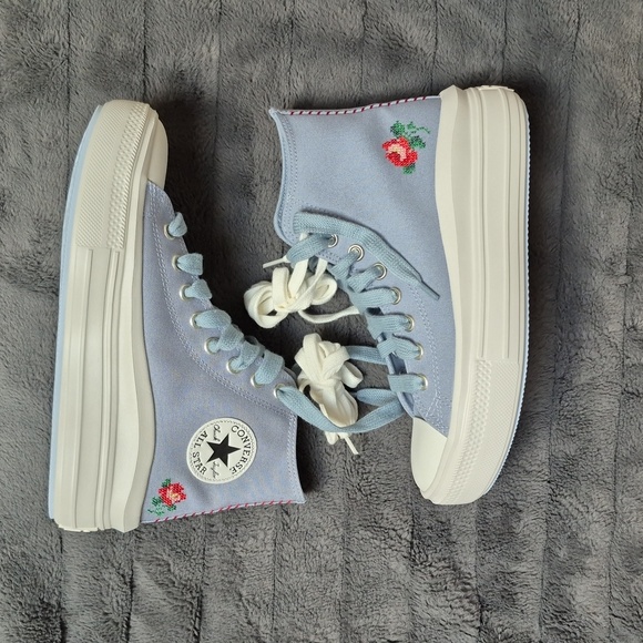 Chuck Taylor All Star Move Platform Rose Cross Stitch High-Tops! Size 8.5! NWT! - Picture 14 of 15